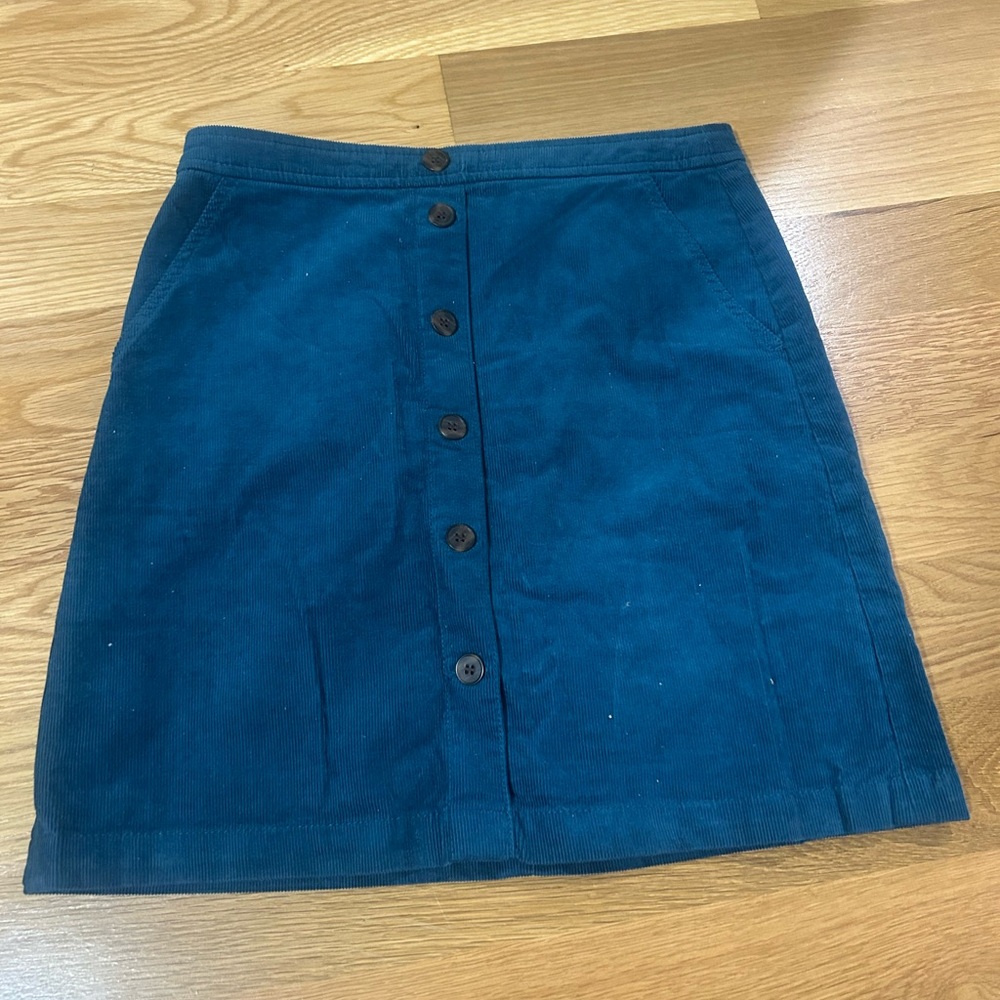 J. Crew Teal Corduroy Mini Skirt